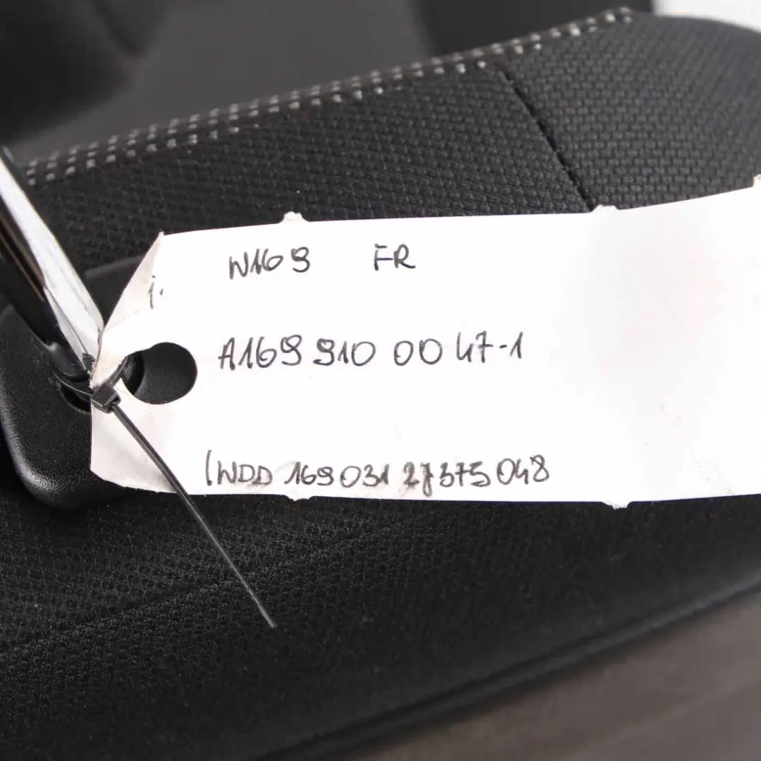 Mercedes W169 Cloth Fabric Front Right O/S Seat Black Anthracite - SKU rhd-A1699100047-2 - Part number A1699100047