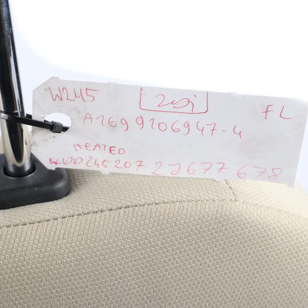Heated Cloth Fabric Front Left N/S Seat Beige Interior to Mercedes W245 with Part number A1699106947 Mercedes W245 Heated Cloth Fabric Front Left N/S Seat Beige Interior - SKU rhd-A1699106947-4 - Part number A1699106947