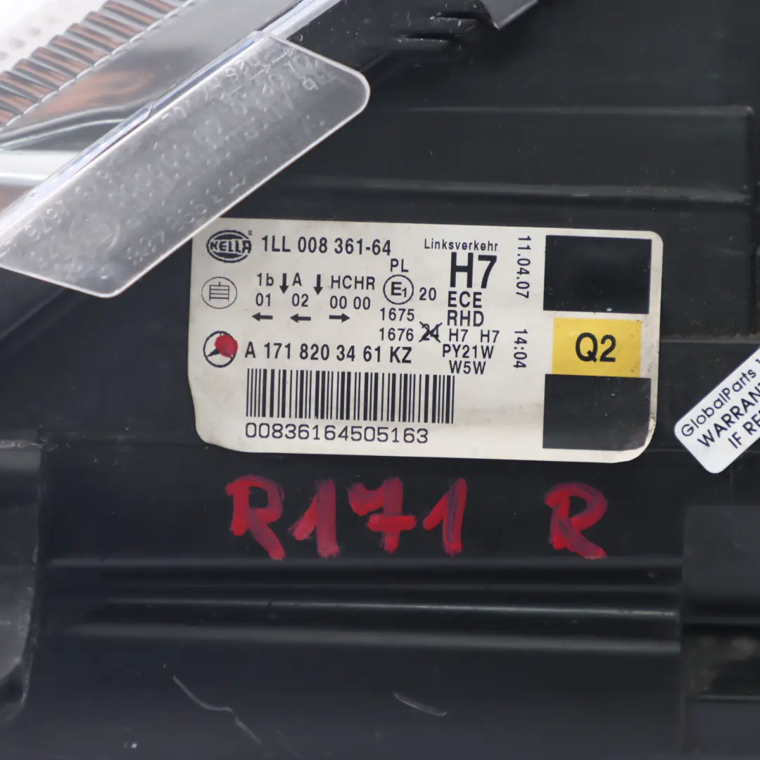 Headlight Headlamp Front Right O/S Lamp Light to Mercedes SLK R171 with Part number A1718203461 Mercedes SLK R171 Headlight Headlamp Front Right O/S Lamp Light - SKU rhd-A1718203461 - Part number A1718203461