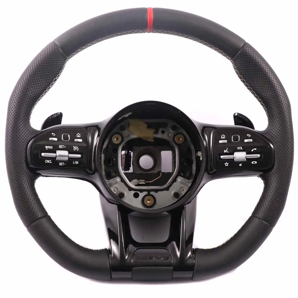  Steering Wheel Mercedes W204 C63 AMG Black Leather Sport Paddle Shift + Screen - SKU rhd-A1724601103 - Part number A1724601103