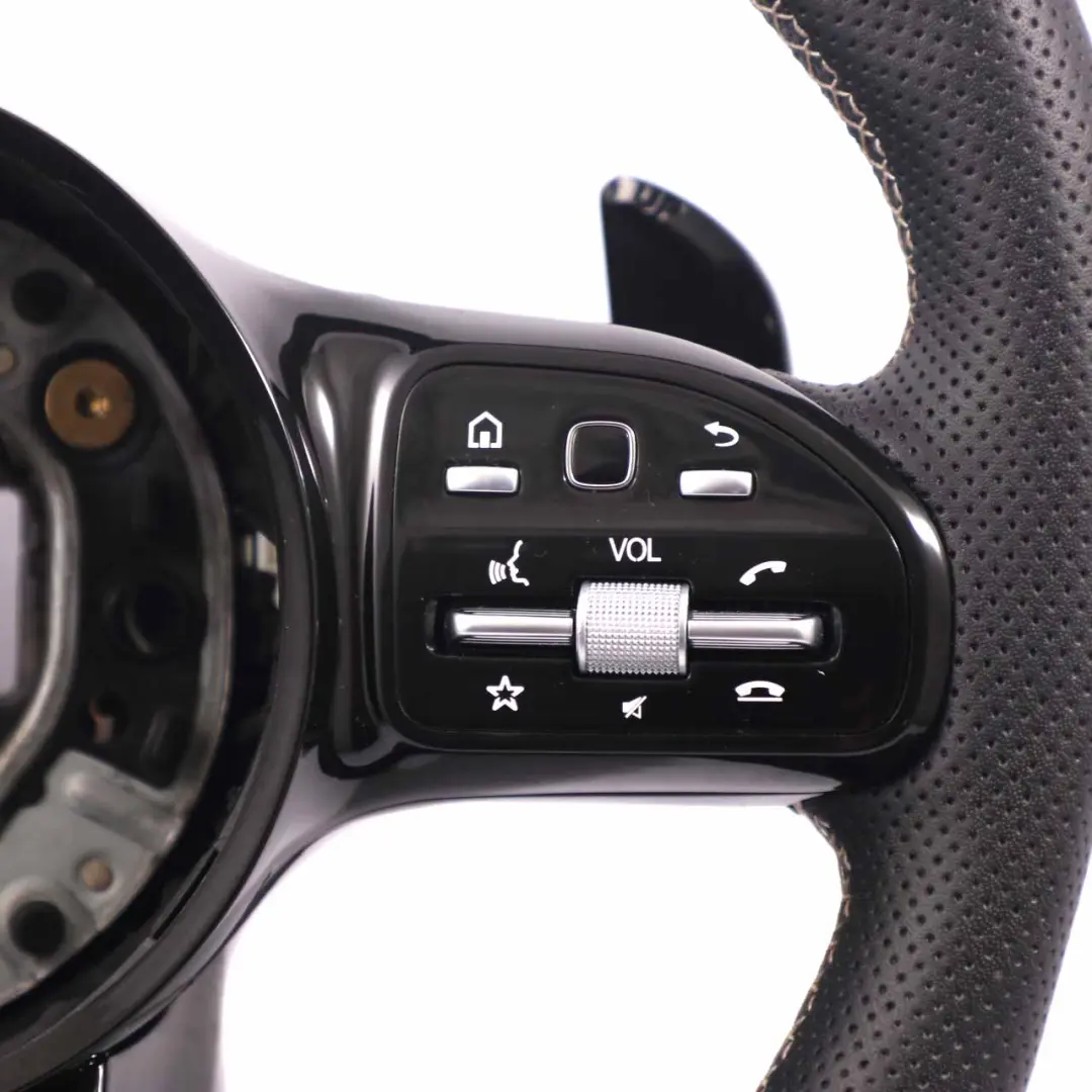  Steering Wheel Mercedes W204 C63 AMG Black Leather Sport Paddle Shift + Screen - SKU rhd-A1724601103 - Part number A1724601103