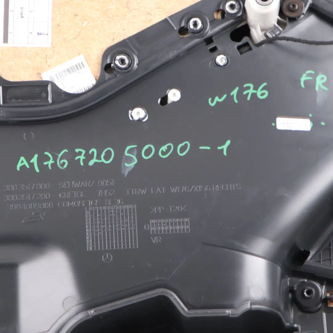 Front Door Card Mercedes W176 Right O/S Trim Panel Cover Imitation Leather Grey to with Part number A1767205000 Front Door Card Mercedes W176 Right O/S Trim Panel Cover Imitation Leather Grey - SKU rhd-A1767205000-1 - Part number A1767205000