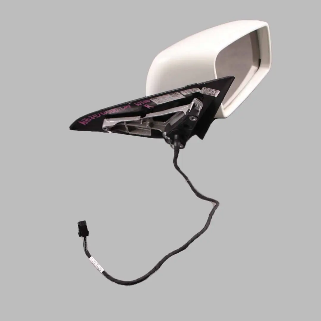 Wing Mirror Outside Power Fold Door Right O/S Calcite White - 650 to Mercedes W176 with Part number A1768100200 Mercedes W176 Wing Mirror Outside Power Fold Door Right O/S Calcite White - 650 - SKU rhd-A1768100200-CW - Part number A1768100200