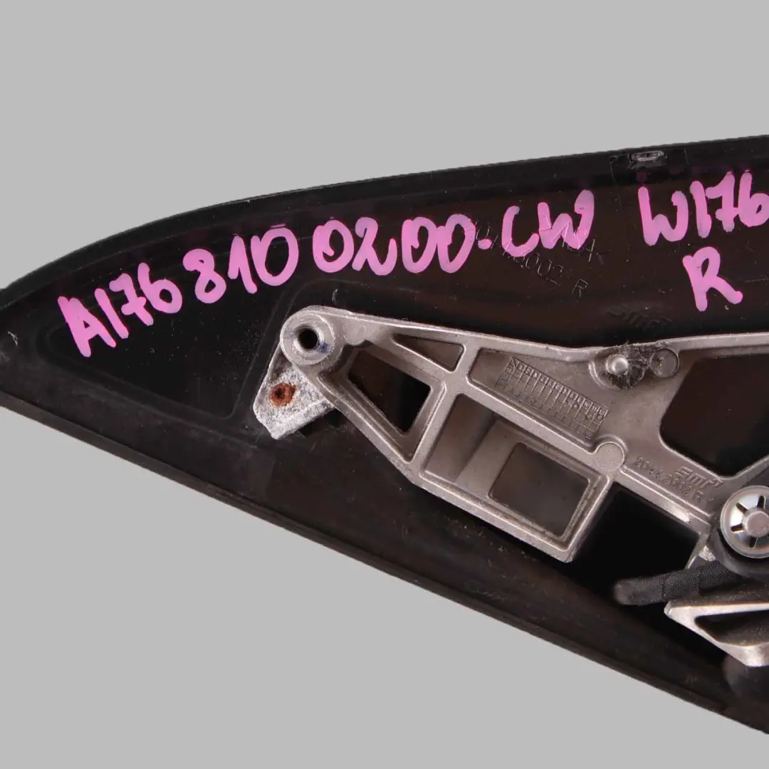 Wing Mirror Outside Power Fold Door Right O/S Calcite White - 650 to Mercedes W176 with Part number A1768100200 Mercedes W176 Wing Mirror Outside Power Fold Door Right O/S Calcite White - 650 - SKU rhd-A1768100200-CW - Part number A1768100200