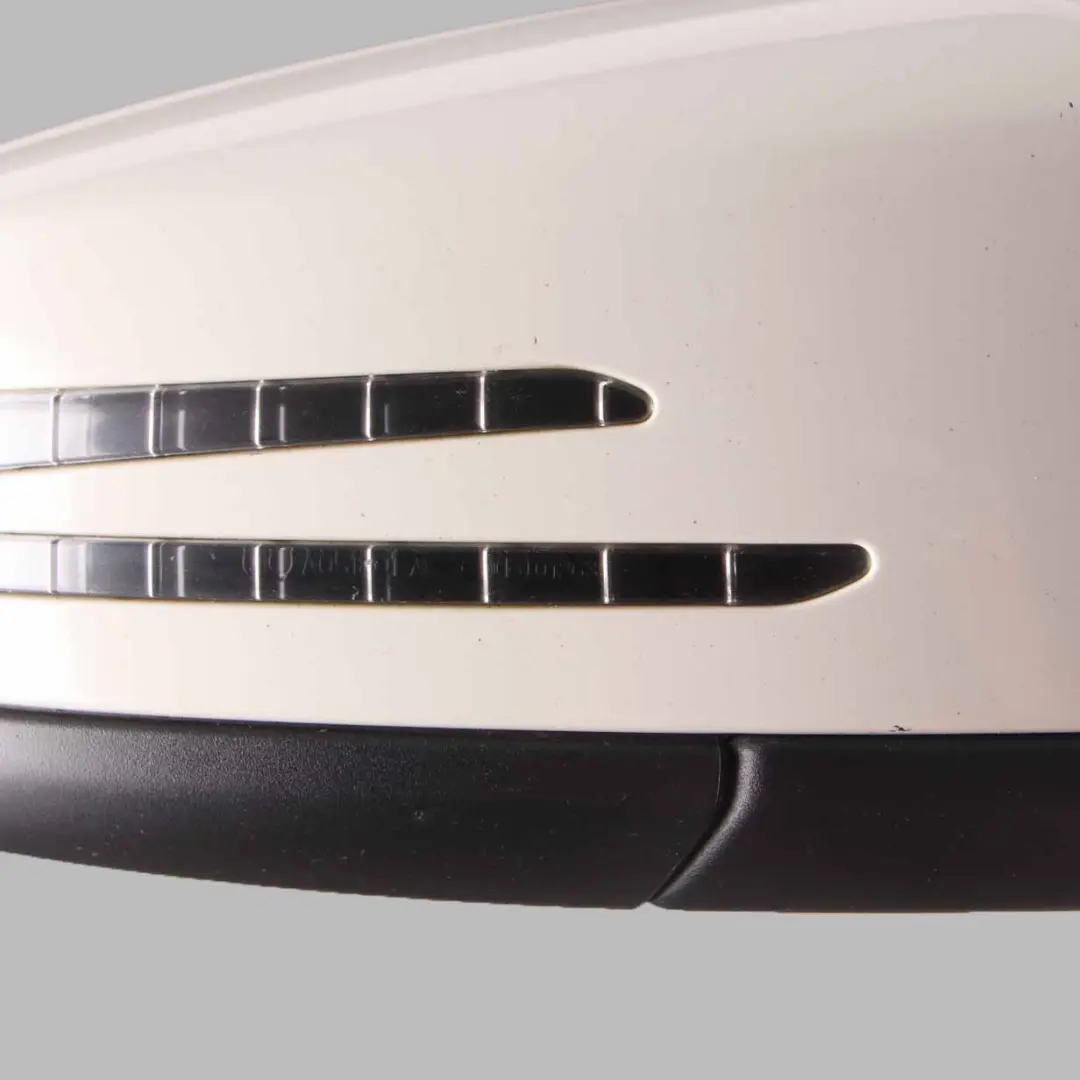 Wing Mirror Outside Power Fold Door Right O/S Calcite White - 650 to Mercedes W176 with Part number A1768100200 Mercedes W176 Wing Mirror Outside Power Fold Door Right O/S Calcite White - 650 - SKU rhd-A1768100200-CW - Part number A1768100200