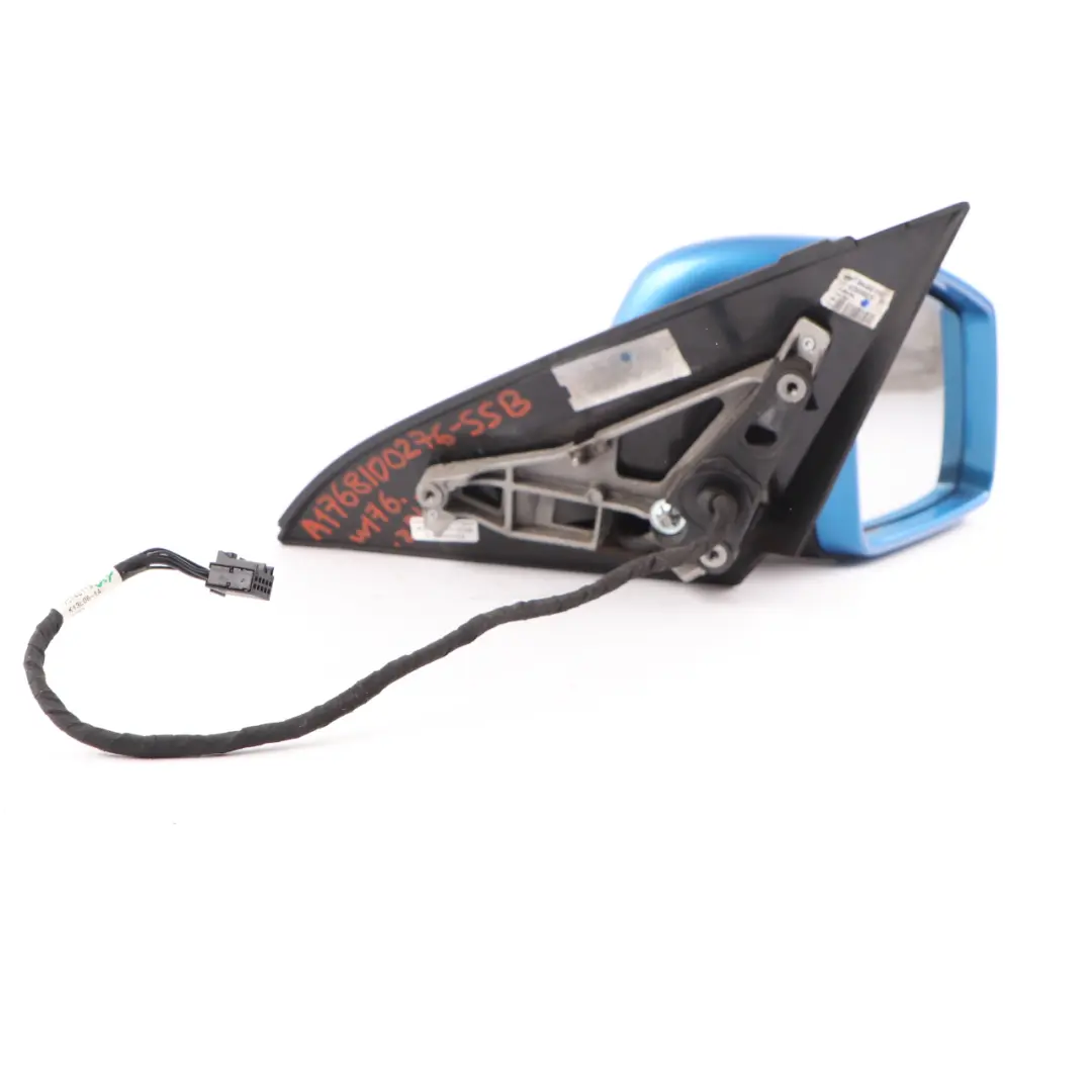 Wing Mirror Door Right O/S Outside South Sea Blue Metallic - 162 to Mercedes W176 with Part number A1768100276 Mercedes W176 Wing Mirror Door Right O/S Outside South Sea Blue Metallic - 162 - SKU rhd-A1768100276-SSB - Part number A1768100276