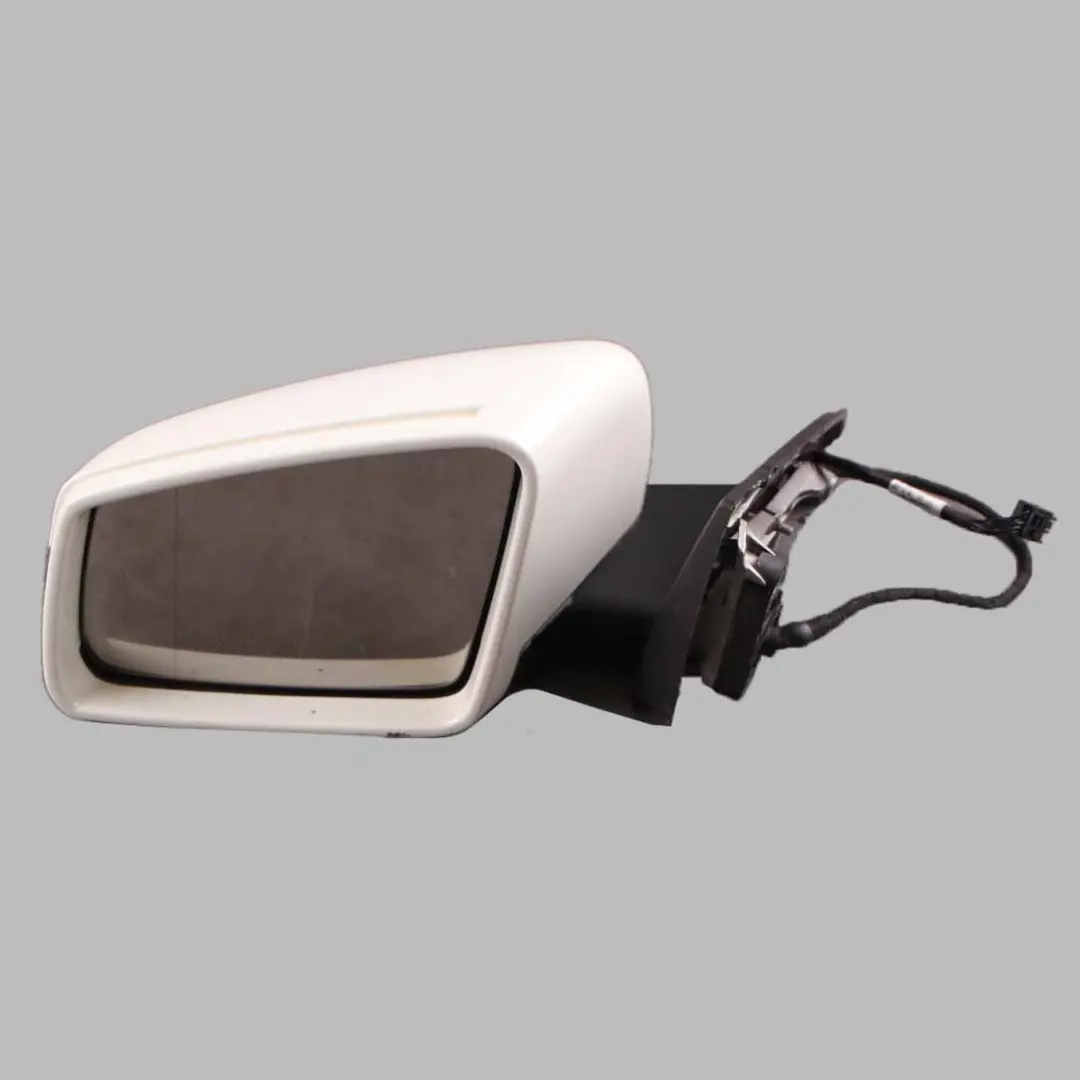 Wing Mirror Outside Power Fold Door Left N/S Calcite White - 650 to Mercedes W176 with Part number A1768100300 Mercedes W176 Wing Mirror Outside Power Fold Door Left N/S Calcite White - 650 - SKU rhd-A1768100300-CW - Part number A1768100300