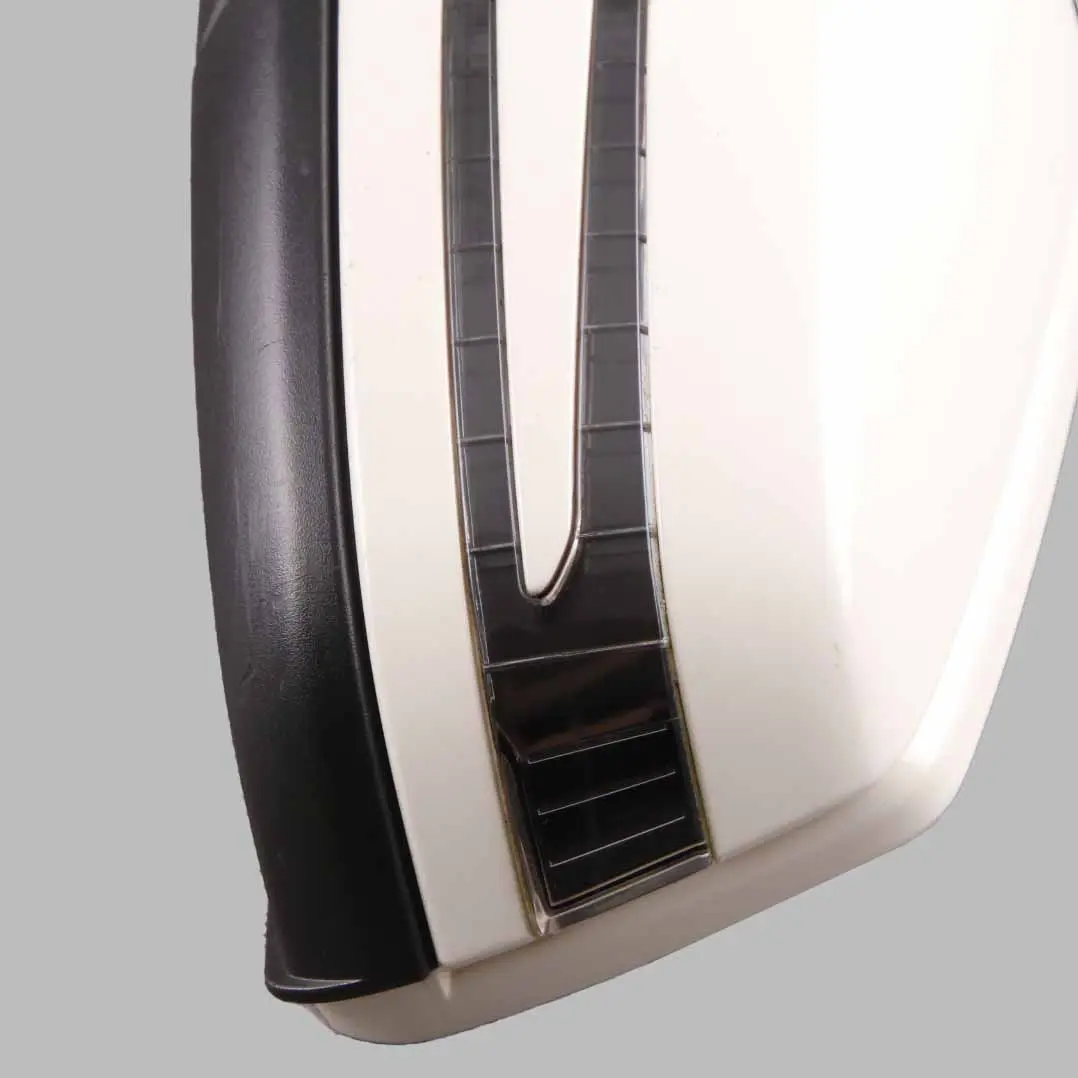 Wing Mirror Outside Power Fold Door Left N/S Calcite White - 650 to Mercedes W176 with Part number A1768100300 Mercedes W176 Wing Mirror Outside Power Fold Door Left N/S Calcite White - 650 - SKU rhd-A1768100300-CW - Part number A1768100300