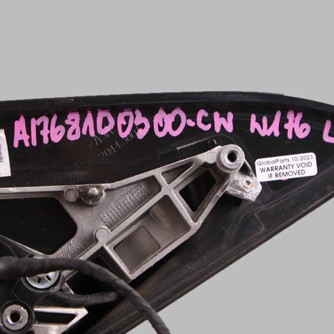 Wing Mirror Outside Power Fold Door Left N/S Calcite White - 650 to Mercedes W176 with Part number A1768100300 Mercedes W176 Wing Mirror Outside Power Fold Door Left N/S Calcite White - 650 - SKU rhd-A1768100300-CW - Part number A1768100300