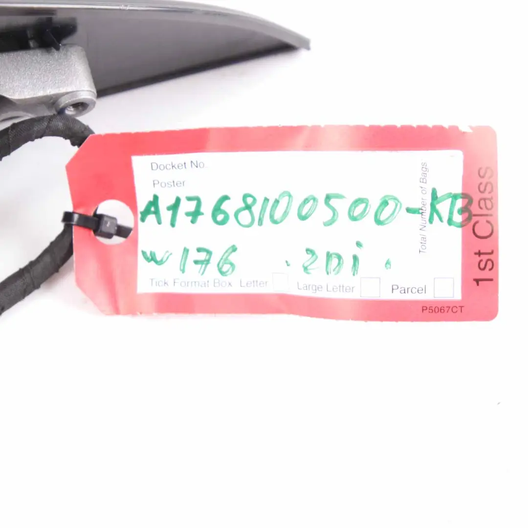 Mercedes W176 Wing Mirror Door Left N/S Power Fold Cosmos Black Metallic - 191 - SKU rhd-A1768100500-KB - Part number A1768100500