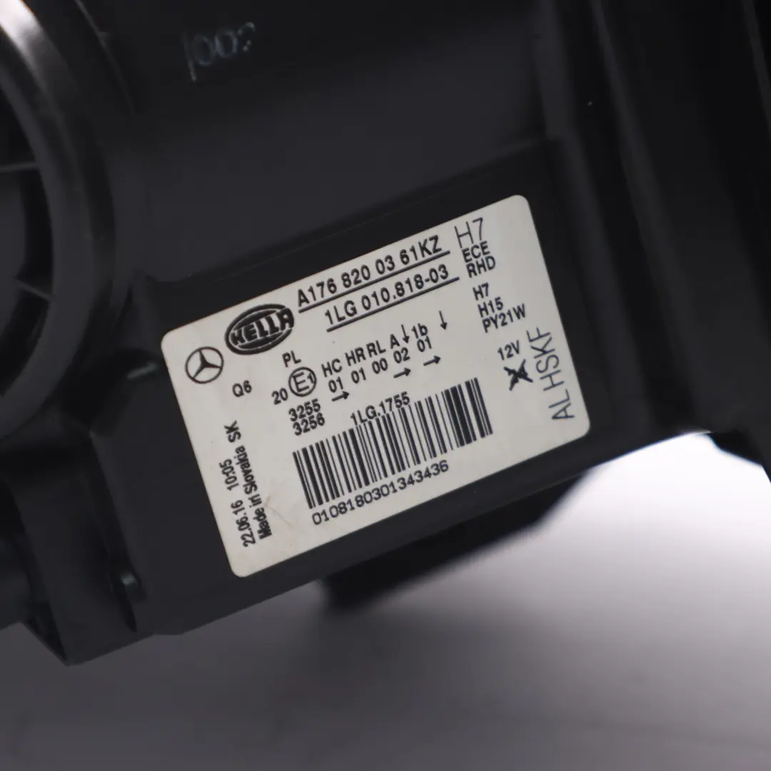 Headlight Headlamp Lamp Halogen Front Left N/S to Mercedes W176 with Part number A1768200361 Mercedes W176 Headlight Headlamp Lamp Halogen Front Left N/S - SKU rhd-A1768200361 - Part number A1768200361