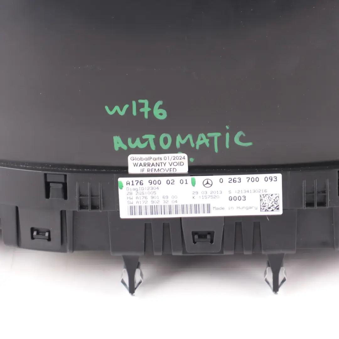 Mercedes W176 Diesel Instrument Cluster Speedo Clocks Automatic - SKU rhd-A1769000201 - Part number A1769000201