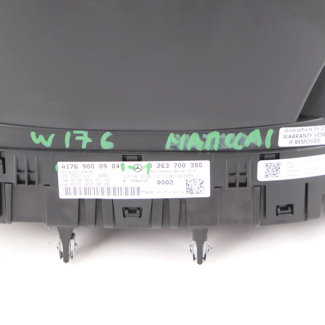 Instrument Cluster Speedo Clocks Meter Manual to Mercedes W176 Diesel with Part number A1769000904 Mercedes W176 Diesel Instrument Cluster Speedo Clocks Meter Manual - SKU rhd-A1769000904-1 - Part number A1769000904