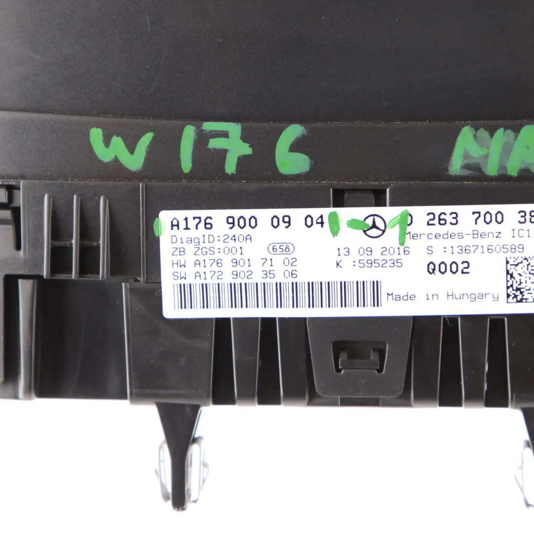 Instrument Cluster Speedo Clocks Meter Manual to Mercedes W176 Diesel with Part number A1769000904 Mercedes W176 Diesel Instrument Cluster Speedo Clocks Meter Manual - SKU rhd-A1769000904-1 - Part number A1769000904