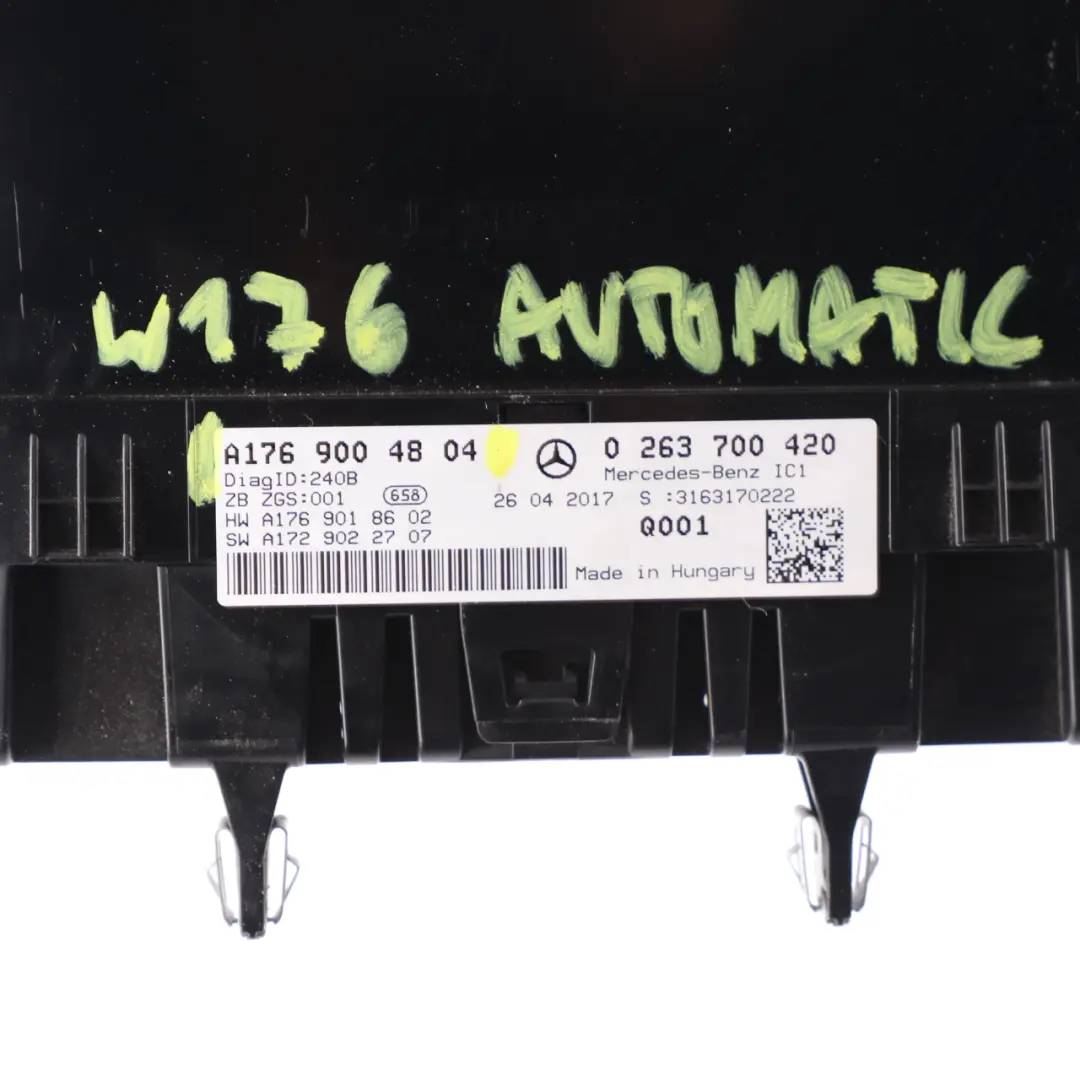 Instrument Cluster Speedo Clocks Automatic to Mercedes W176 Diesel with Part number A1769004804 Mercedes W176 Diesel Instrument Cluster Speedo Clocks Automatic - SKU rhd-A1769004804 - Part number A1769004804