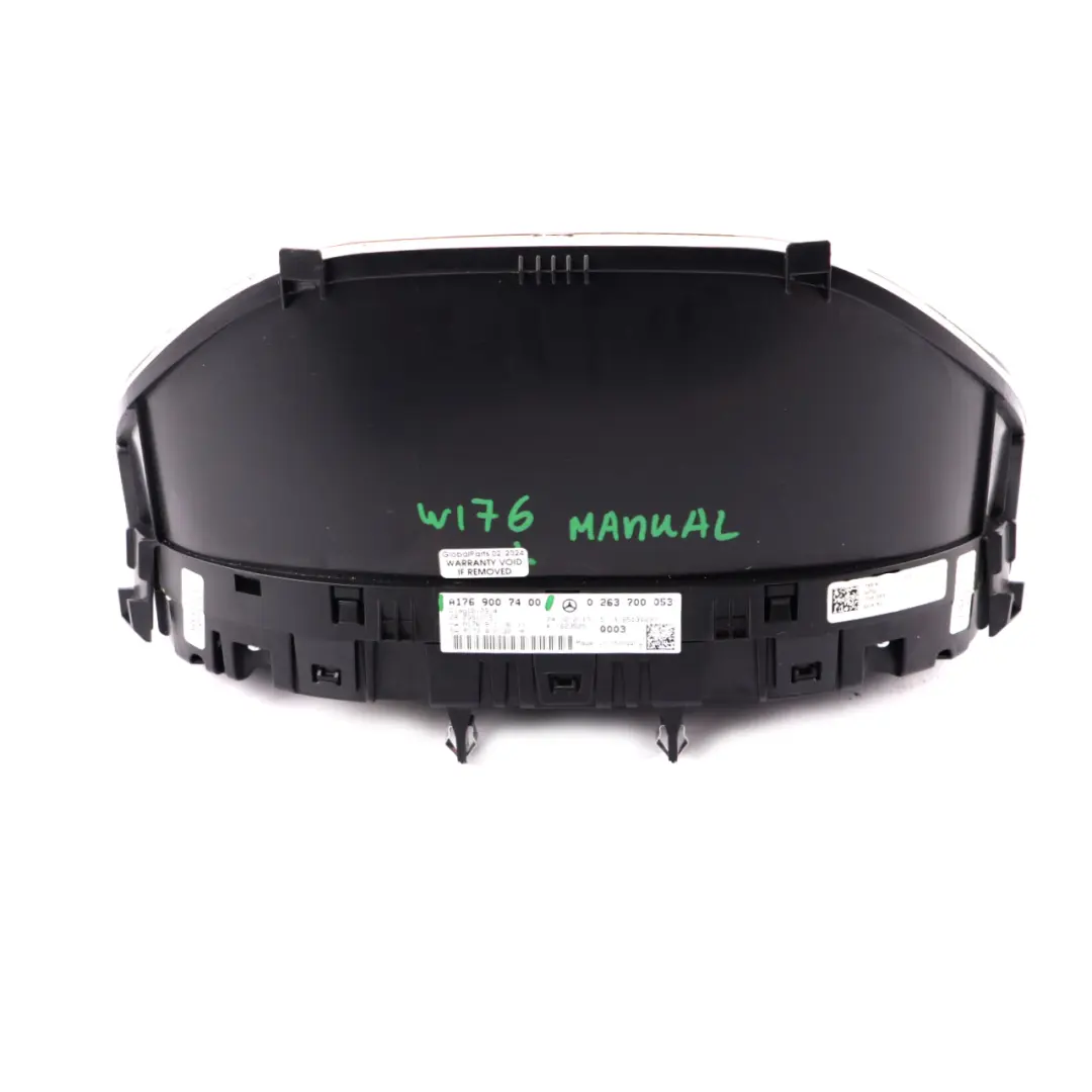 Instrument Cluster Speedo Clocks Meter Manual to Mercedes W176 Petrol with Part number A1769007400 Mercedes W176 Petrol Instrument Cluster Speedo Clocks Meter Manual - SKU rhd-A1769007400 - Part number A1769007400