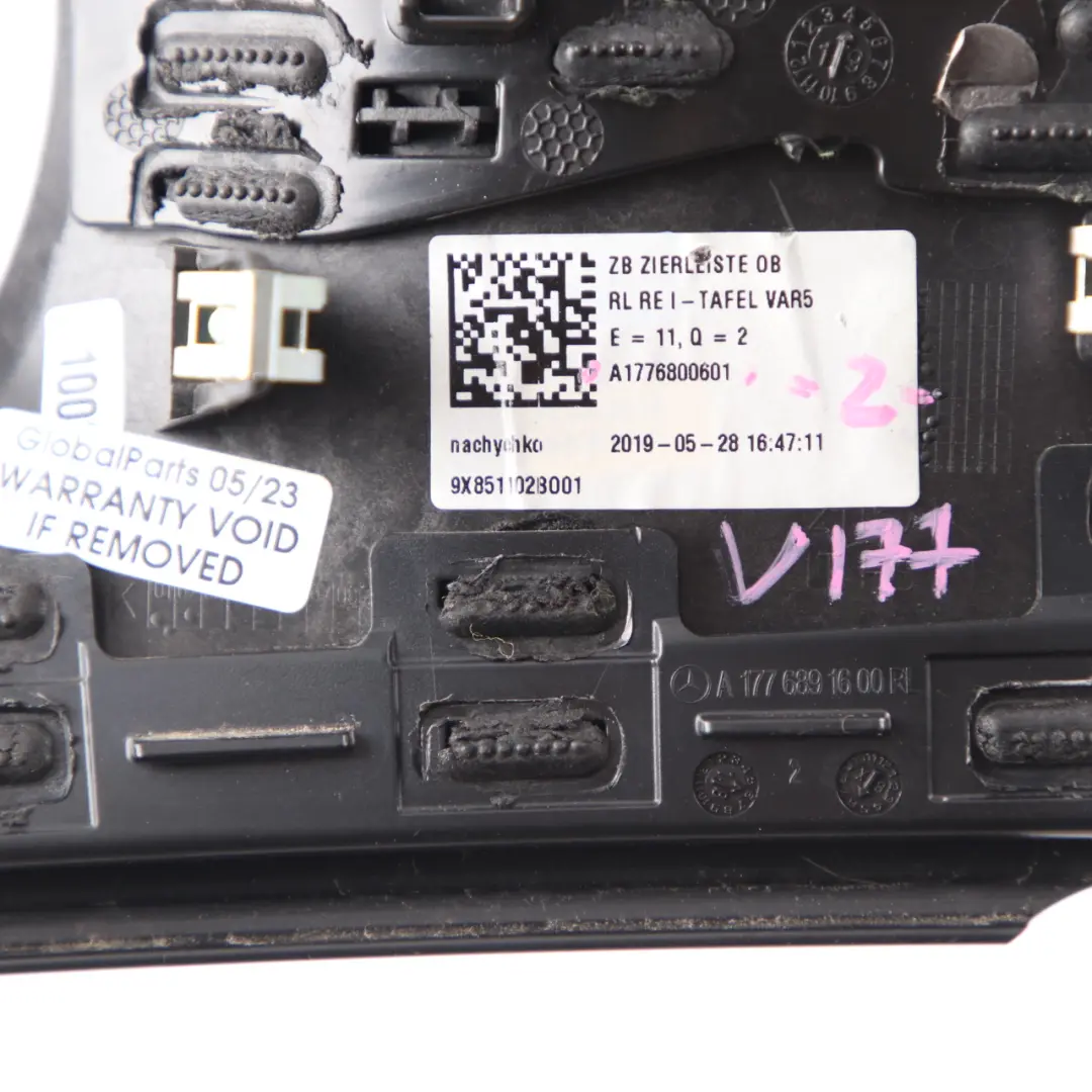 Dashboard Trim Cover Panel Right O/S Aluminium to Mercedes W177 with Part number A1776800601 Mercedes W177 Dashboard Trim Cover Panel Right O/S Aluminium - SKU rhd-A1776800601 - Part number A1776800601