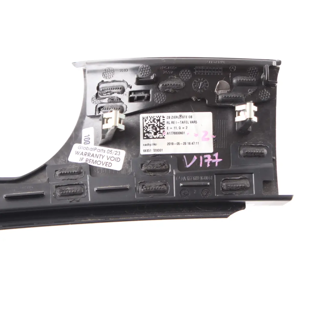 Dashboard Trim Cover Panel Right O/S Aluminium to Mercedes W177 with Part number A1776800601 Mercedes W177 Dashboard Trim Cover Panel Right O/S Aluminium - SKU rhd-A1776800601 - Part number A1776800601