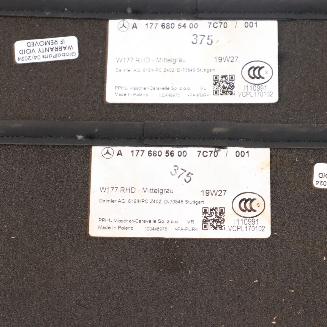 Floor Mats Set Interior Front Rear Cover Black to Mercedes W177 with Part number A1776805400 Mercedes W177 Floor Mats Set Interior Front Rear Cover Black - SKU rhd-A1776805400 - Part number A1776805400