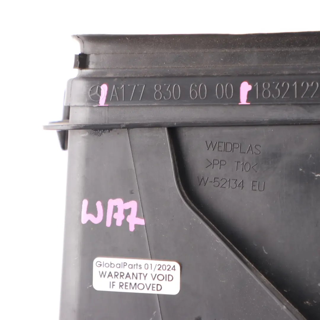 Intake Duct Mercedes W177 W246 Air Inlet Channel Housing Trim to Air with Part number A1778306000 Air Intake Duct Mercedes W177 W246 Air Inlet Channel Housing Trim - SKU rhd-A1778306000 - Part number A1778306000