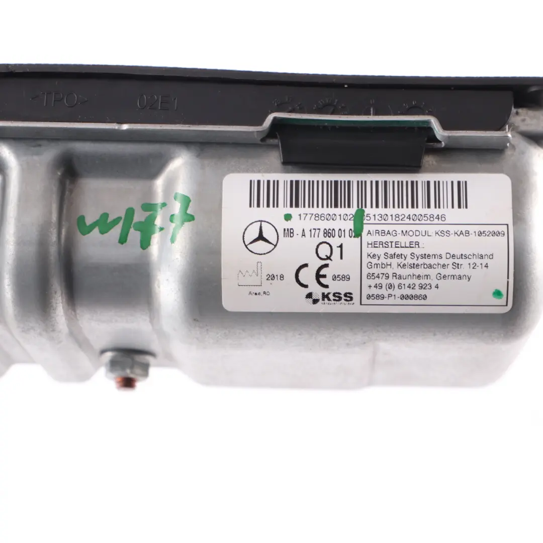 Driver's Side Front Air Bag Dashboard Knee to Mercedes W177 C118 with Part number A1778600102 Mercedes W177 C118 Driver's Side Front Air Bag Dashboard Knee - SKU rhd-A1778600102 - Part number A1778600102