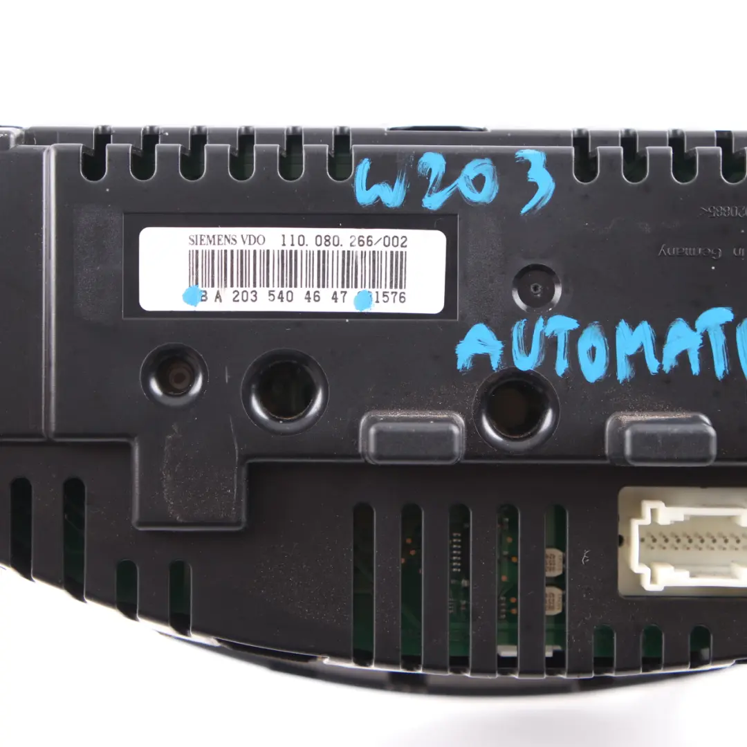 Instrument Cluster Speedo Clocks Automatic to Mercedes W203 Petrol with Part number A2035404647 Mercedes W203 Petrol Instrument Cluster Speedo Clocks Automatic - SKU rhd-A2035404647 - Part number A2035404647