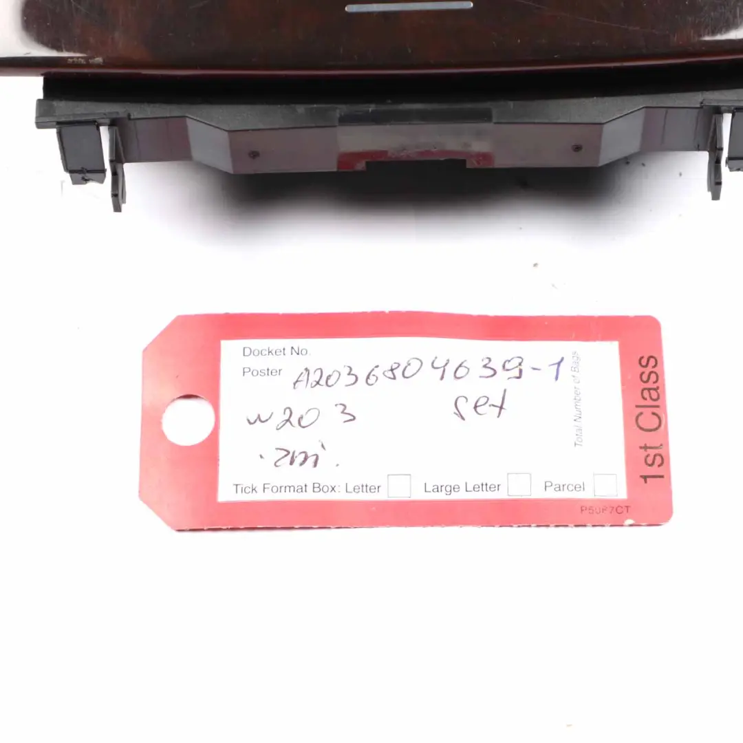 Mercedes W203 Centre Console Dashboard Trim Strip Dash Cover Panel Wood Set - SKU rhd-A2036804639-1 - Part number A2036804639