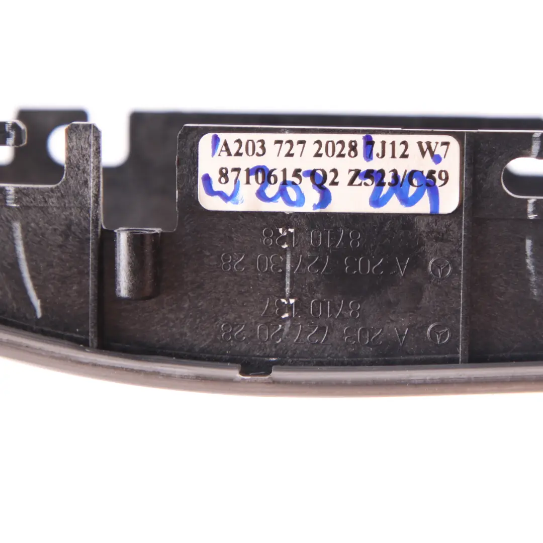 Mercedes W203 Window Lifter Switch Trim Cover Front Right O/S Alu - SKU rhd-A2037272028 - Part number A2037272028