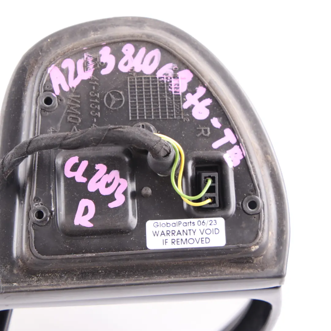 Wing Mirror Power Fold Door Right O/S Outside Tanzanite Blue - 359 to Mercedes W203 with Part number A2038106476 Mercedes W203 Wing Mirror Power Fold Door Right O/S Outside Tanzanite Blue - 359 - SKU rhd-A2038106476-TB - Part number A2038106476