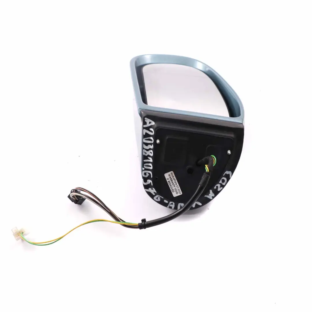 Wing Mirror Power Fold Door Left N/S Aragonite Blue - 941 to Mercedes W203 with Part number A2038106576 Mercedes W203 Wing Mirror Power Fold Door Left N/S Aragonite Blue - 941 - SKU rhd-A2038106576-ABM - Part number A2038106576