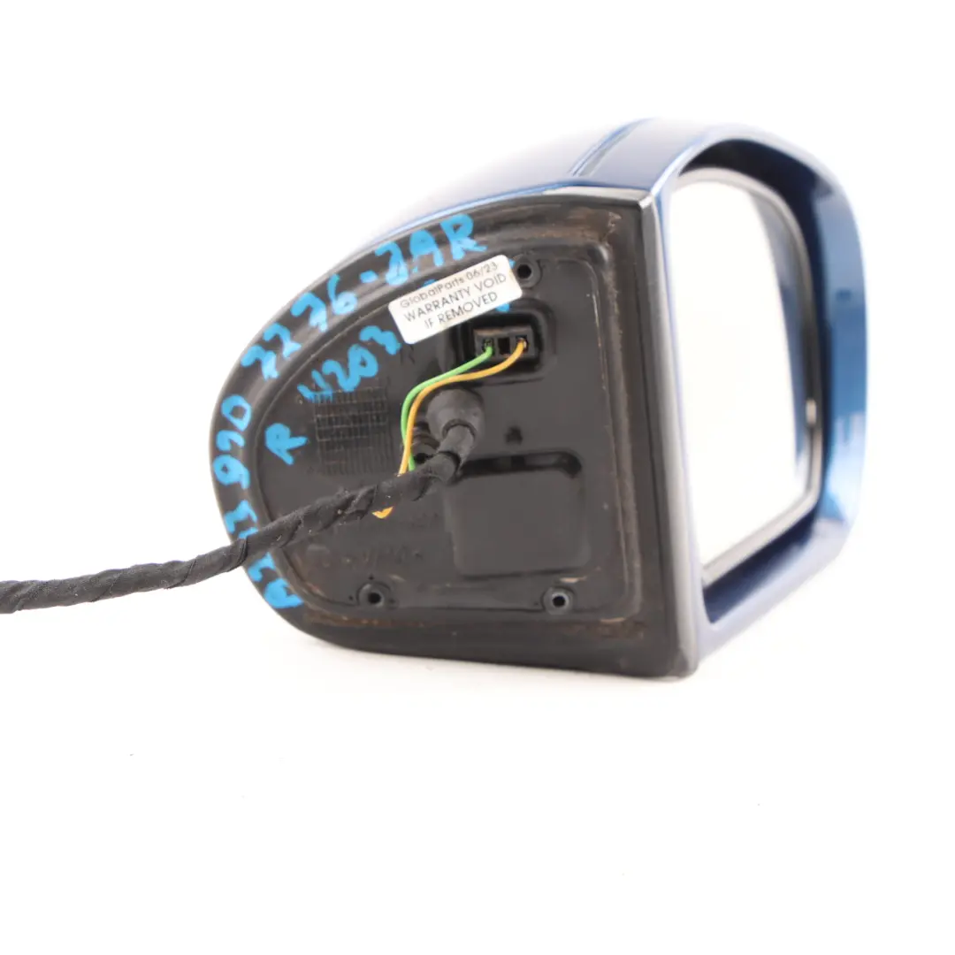Mercedes W203 Wing Mirror Door Right O/S Auto Dip Power Fold Jaspis Blue - 345 - SKU rhd-A2038107276-JAR - Part number A2038107276