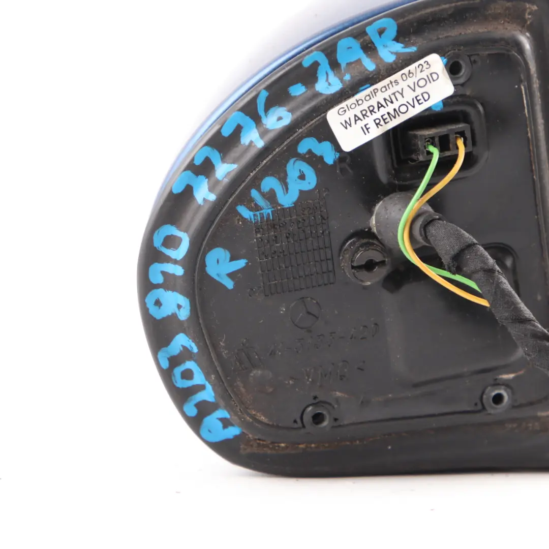 Mercedes W203 Wing Mirror Door Right O/S Auto Dip Power Fold Jaspis Blue - 345 - SKU rhd-A2038107276-JAR - Part number A2038107276