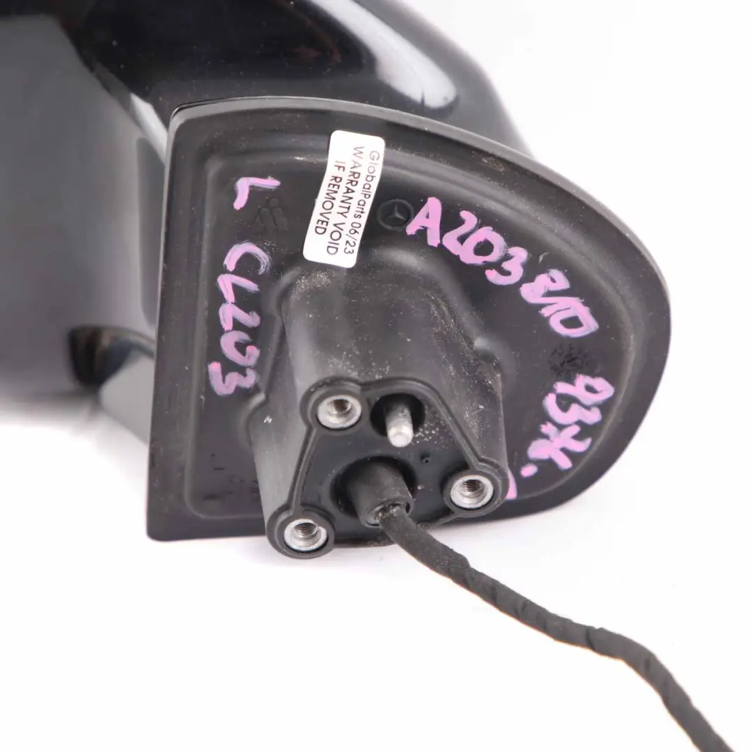 Mercedes CL203 Wing Mirror Power Fold Left Door N/S Obsidian Black Metallic 197 - SKU rhd-A2038109376-OB1 - Part number A2038109376