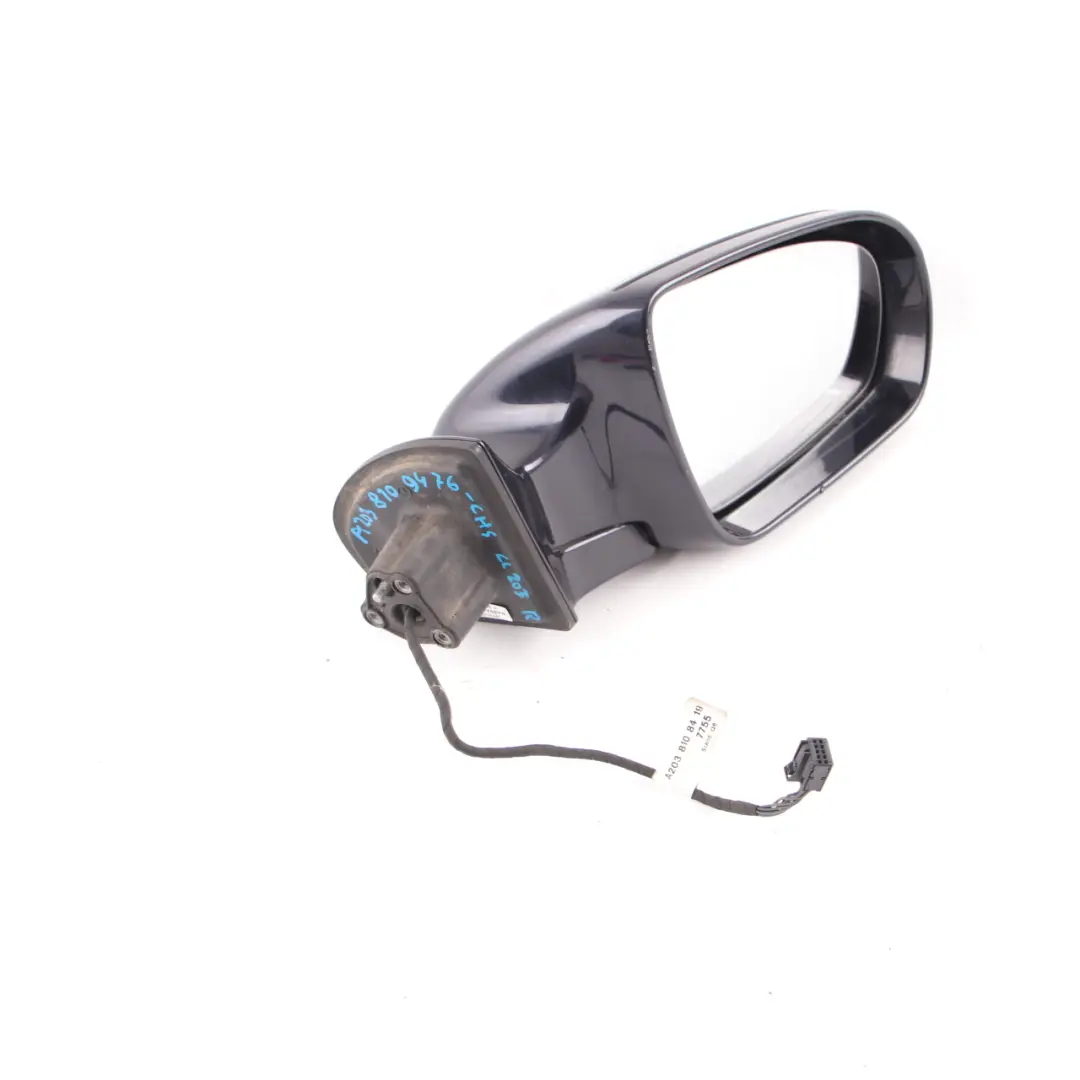 Wing Mirror Power Fold Right O/S Door Chromite Black to Mercedes CL203 with Part number A2038109476 Mercedes CL203 Wing Mirror Power Fold Right O/S Door Chromite Black - SKU rhd-A2038109476-CHS - Part number A2038109476
