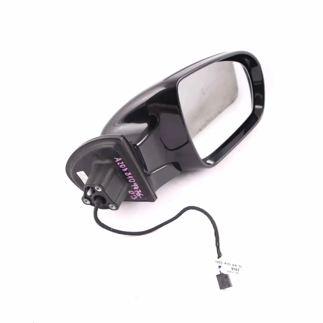 Wing Mirror Mercedes CL203 Power Fold Right Door Obsidian Black Metallic 197U to with Part number A2038109476 Wing Mirror Mercedes CL203 Power Fold Right Door Obsidian Black Metallic 197U - SKU rhd-A2038109476-OB - Part number A2038109476