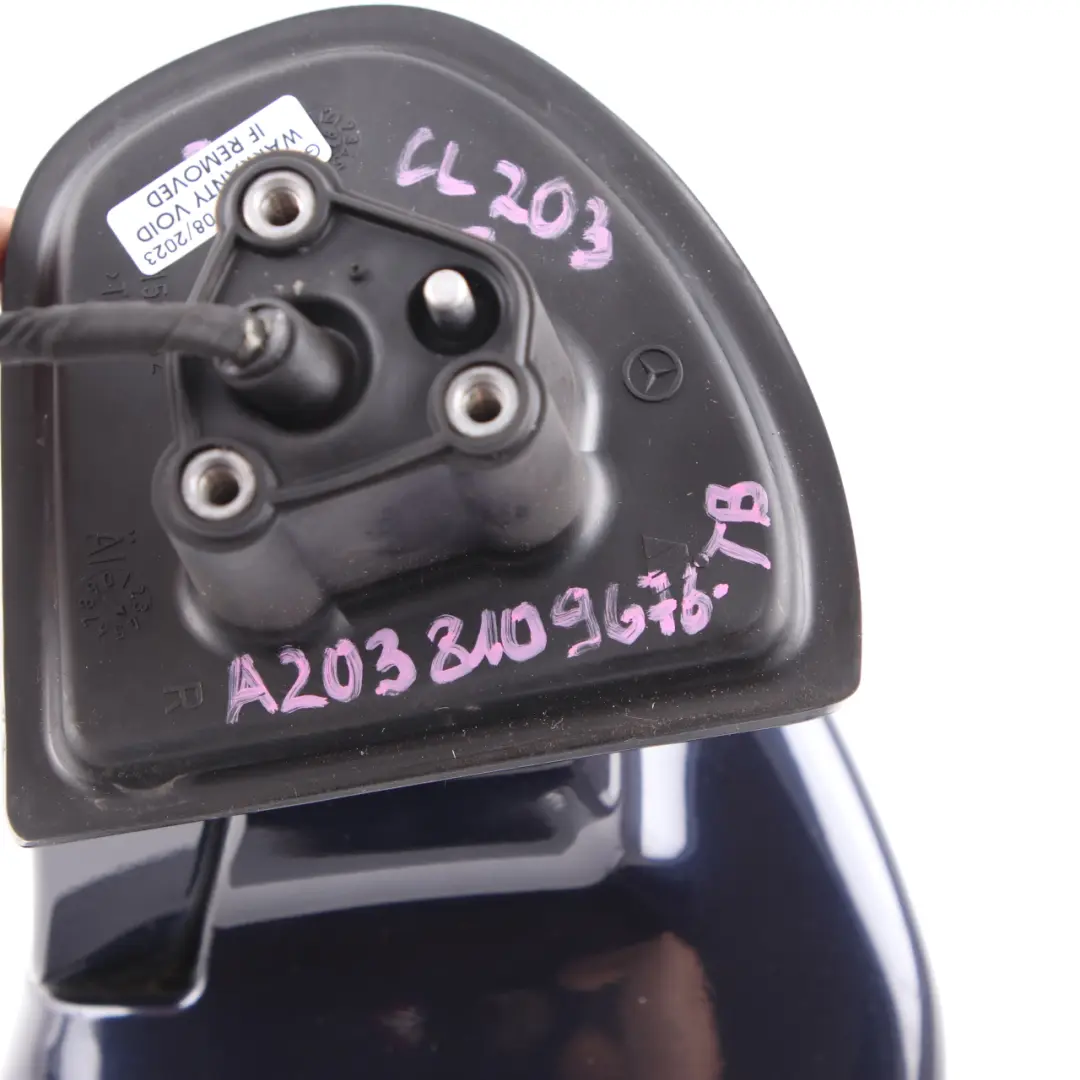 Wing Mirror Power Fold Door Right O/S Tanzanite Blue - 359 to Mercedes CLC CL203 with Part number A2038109676 Mercedes CLC CL203 Wing Mirror Power Fold Door Right O/S Tanzanite Blue - 359 - SKU rhd-A2038109676-TB - Part number A2038109676