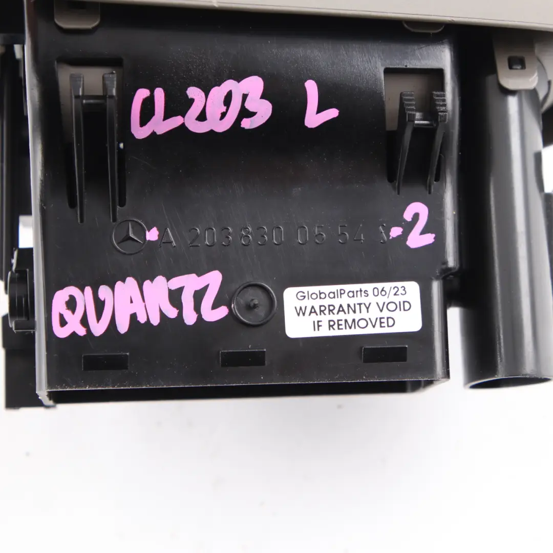 Fresh Air Grille Left N/S Vent Dashboard Nozzle Quartz A2038300554 to Mercedes W203 with Part number A2038303154 Mercedes W203 Fresh Air Grille Left N/S Vent Dashboard Nozzle Quartz A2038300554 - SKU rhd-A2038303154-3 - Part number A2038303154