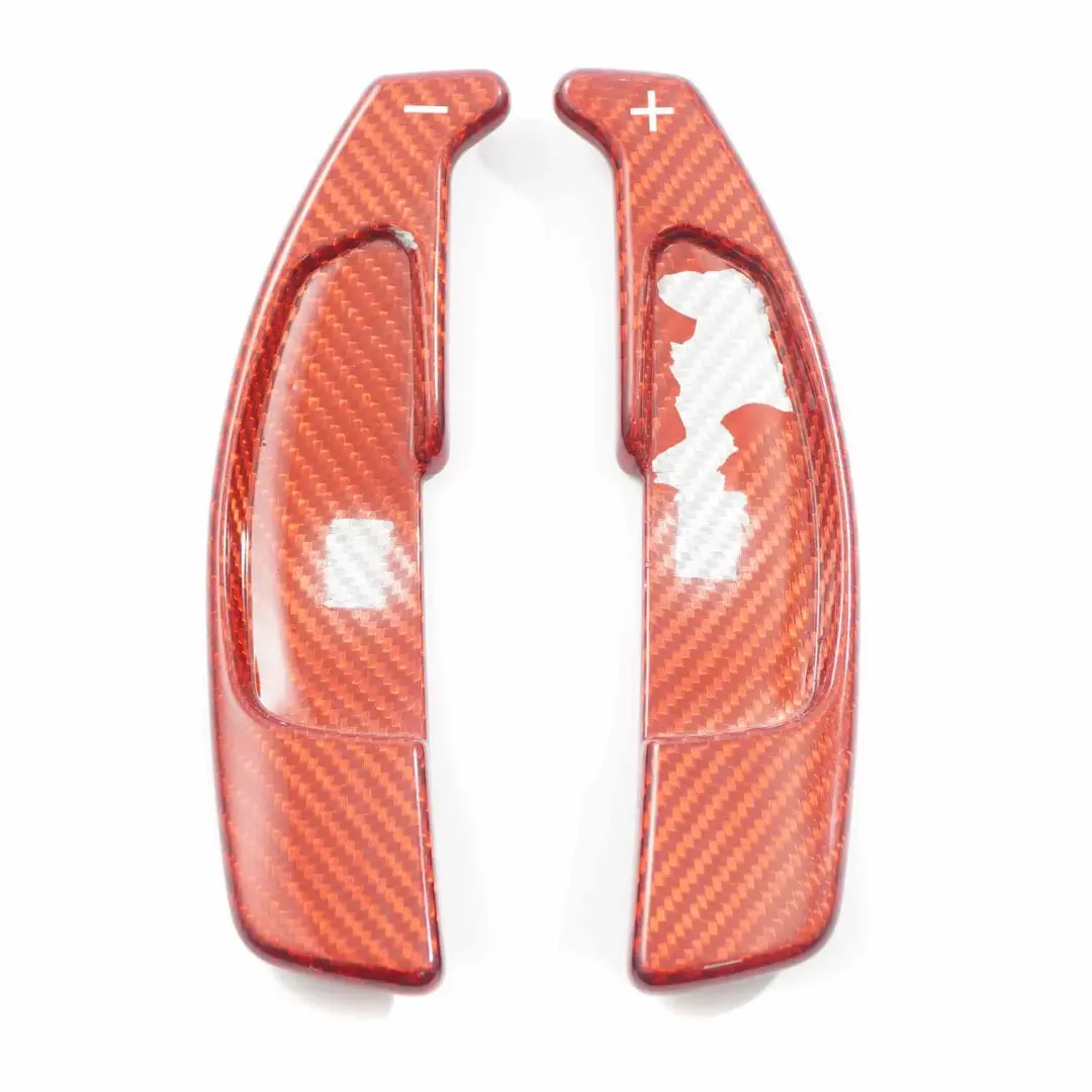 Mercedes W204 pomello del cambio automatico Paddles Set Rosso Carbon Look - SKU A2042677710-SET - Numero di parte A2042677710