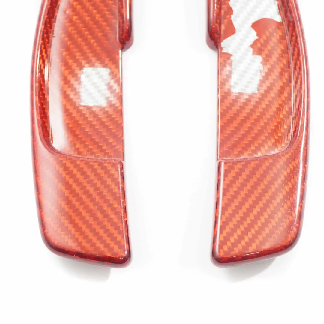 Mercedes W204 Gear Selector Knob Automatic Shift Paddles Set Red Carbon Look - SKU A2042677710-SET - Part number A2042677710