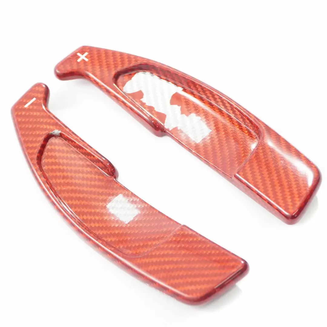 Mercedes W204 pomello del cambio automatico Paddles Set Rosso Carbon Look - SKU A2042677710-SET - Numero di parte A2042677710