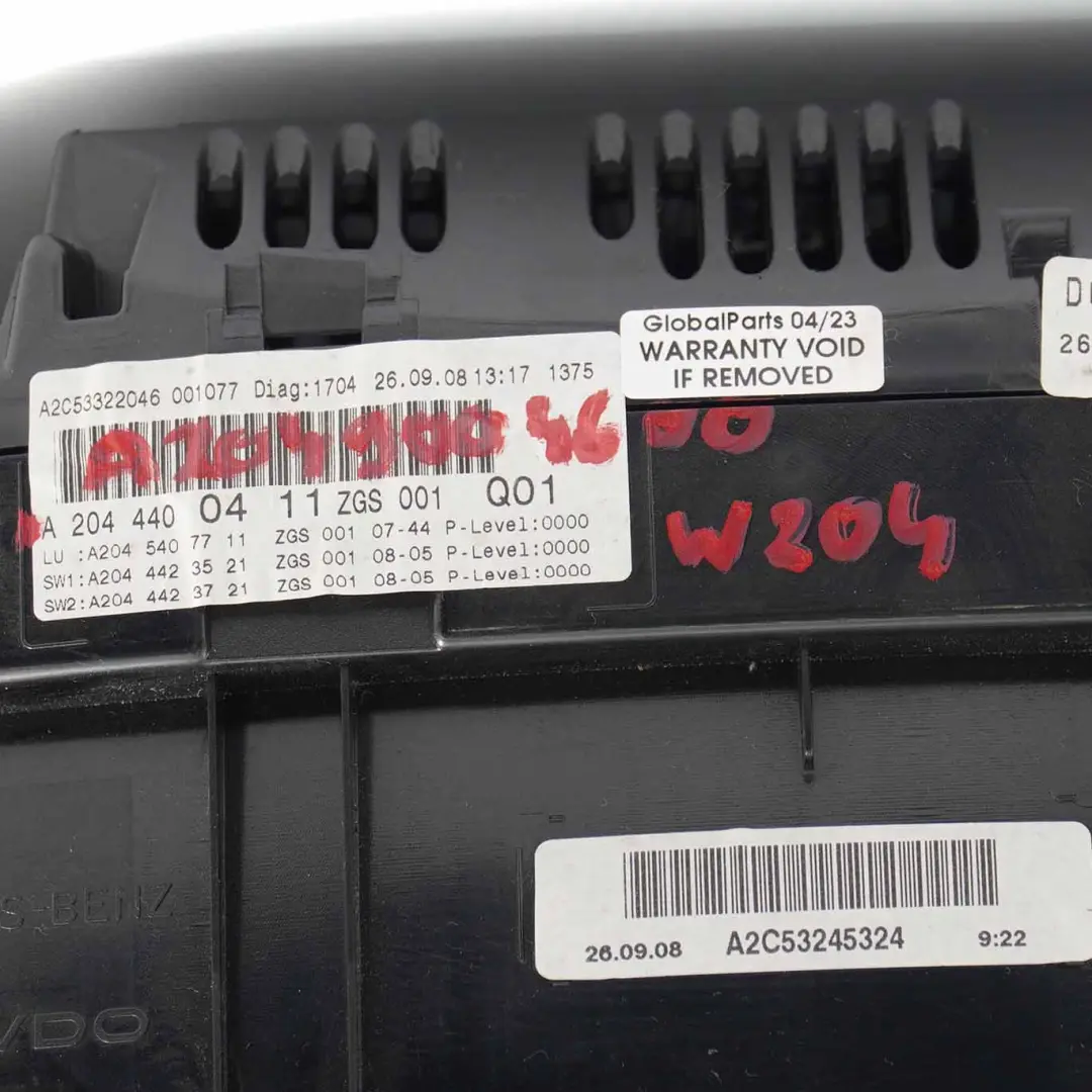 Instrument Cluster Mercedes W204 S204 Diesel Speedo Clocks Automatic to with Part number A2044400411 Instrument Cluster Mercedes W204 S204 Diesel Speedo Clocks Automatic - SKU rhd-A2044400411 - Part number A2044400411