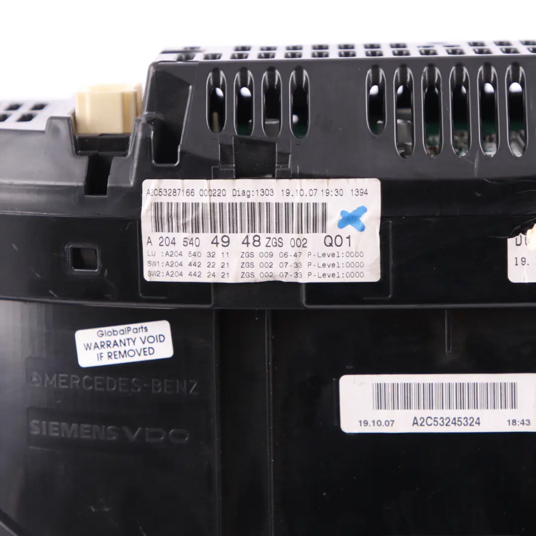 Instrument Cluster Mercedes W204 Diesel Speedo Clocks Manual to with Part number A2045404948 Instrument Cluster Mercedes W204 Diesel Speedo Clocks Manual - SKU rhd-A2045404948 - Part number A2045404948