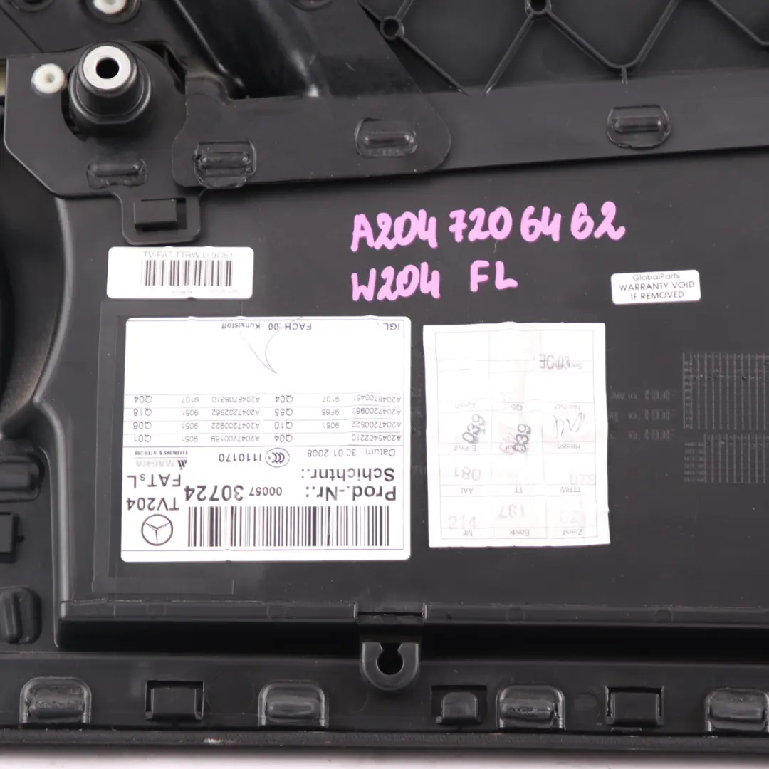 Mercedes W204 Front Left N/S Door Card Trim Panel Covering Black Cloth Fabric - SKU rhd-A2047206462 - Part number A2047206462