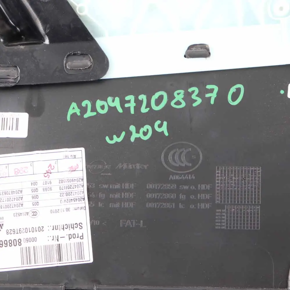Front Left N/S Door Card Trim Panel Covering Black Cloth Fabric to Mercedes W204 with Part number A2047208370 Mercedes W204 Front Left N/S Door Card Trim Panel Covering Black Cloth Fabric - SKU rhd-A2047208370 - Part number A2047208370