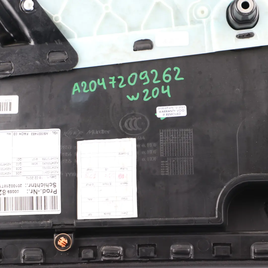 Front Left N/S Door Card Trim Panel Leather Black to Mercedes W204 with Part number A2047209262 Mercedes W204 Front Left N/S Door Card Trim Panel Leather Black - SKU rhd-A2047209262 - Part number A2047209262