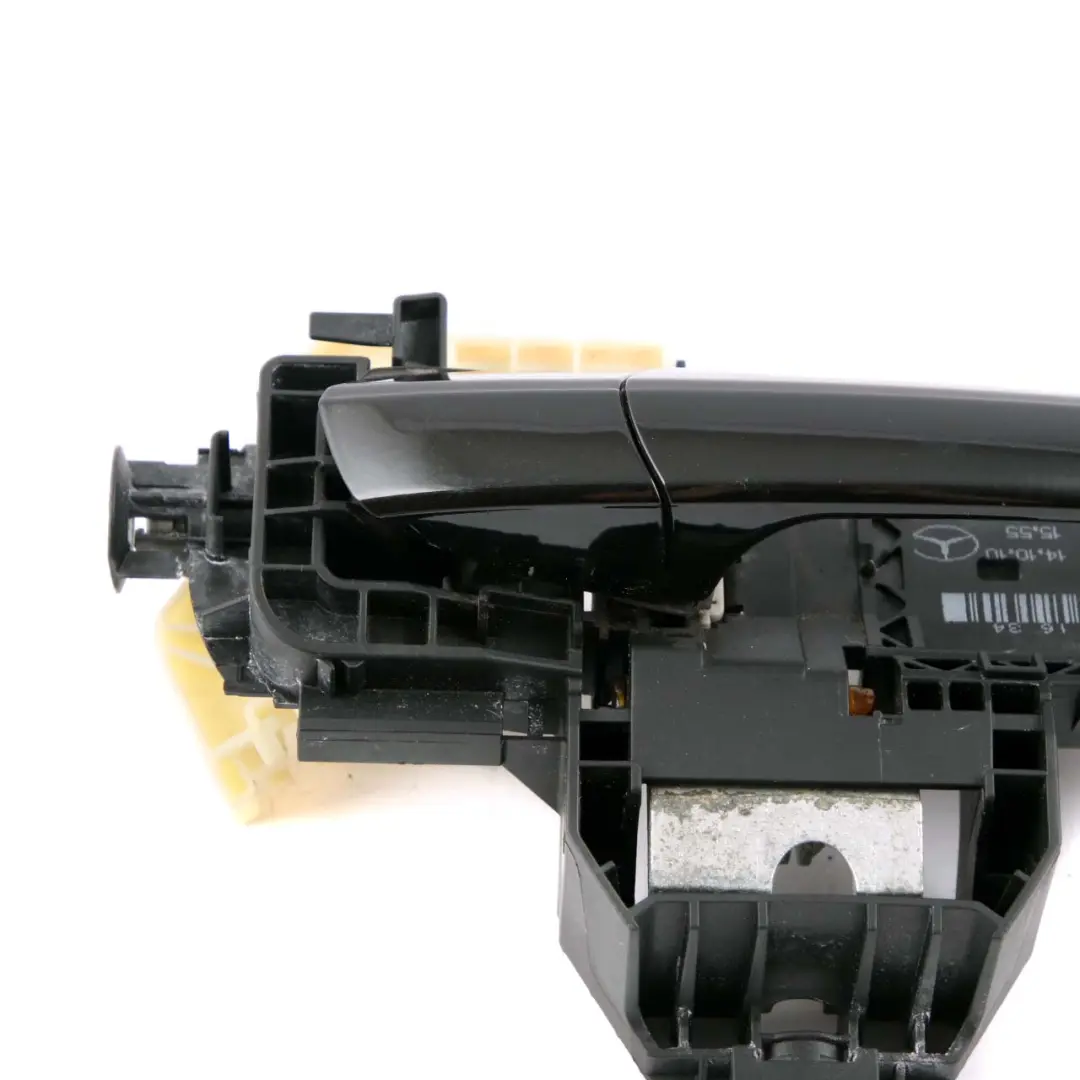 Door Handle Outside Rear Right O/S Obsidian Black Metallic 197 to Mercedes W212 with Part number A2047304435 Mercedes W212 Door Handle Outside Rear Right O/S Obsidian Black Metallic 197 - SKU rhd-A2047304435-OB - Part number A2047304435