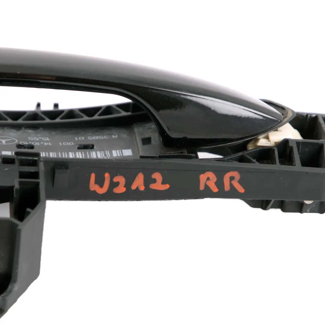 Mercedes W212 Door Handle Outside Rear Right O/S Obsidian Black Metallic 197 - SKU rhd-A2047304435-OB - Part number A2047304435