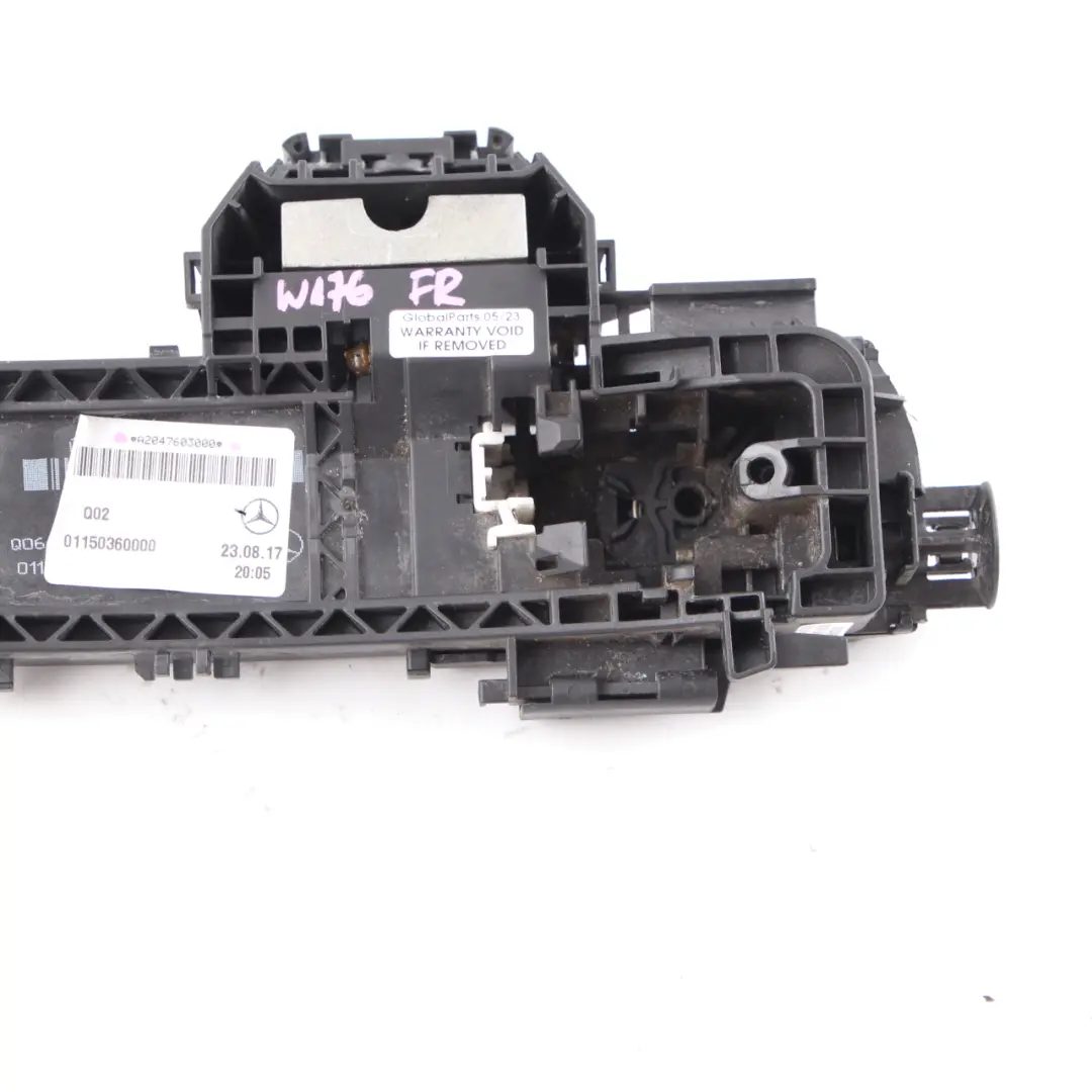 Handle Bracket Front Right Door O/S Mount Bearing Clamp Holder to Mercedes W176 with Part number A2047602000 Mercedes W176 Handle Bracket Front Right Door O/S Mount Bearing Clamp Holder - SKU rhd-A2047602000 - Part number A2047602000