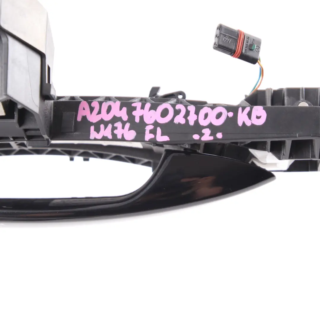 Door Handle Grab Front Left N/S Outside Kosmos Cosmic Black - 191 to Mercedes W176 with Part number A2047602700 Mercedes W176 Door Handle Grab Front Left N/S Outside Kosmos Cosmic Black - 191 - SKU rhd-A2047602700-KB - Part number A2047602700