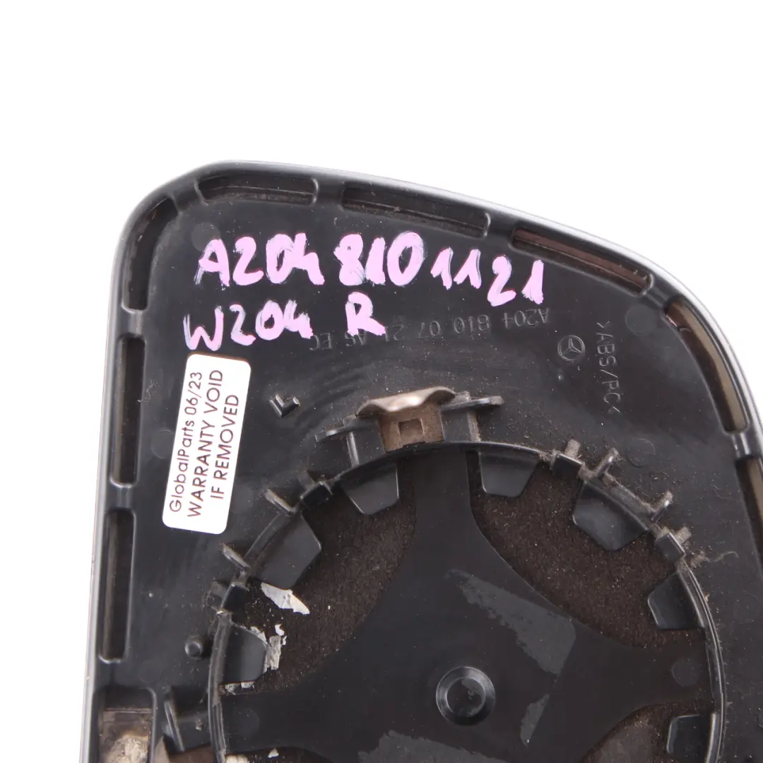 Mercedes W204 Wing Mirror Glass Door Right O/S Blind Spot Auto Dip - SKU rhd-A2048101121 - Part number A2048101121